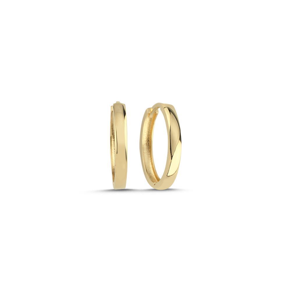 Orta Boy Sade Oval Halka Küpe (1,8x1,8 cm 2 mm)